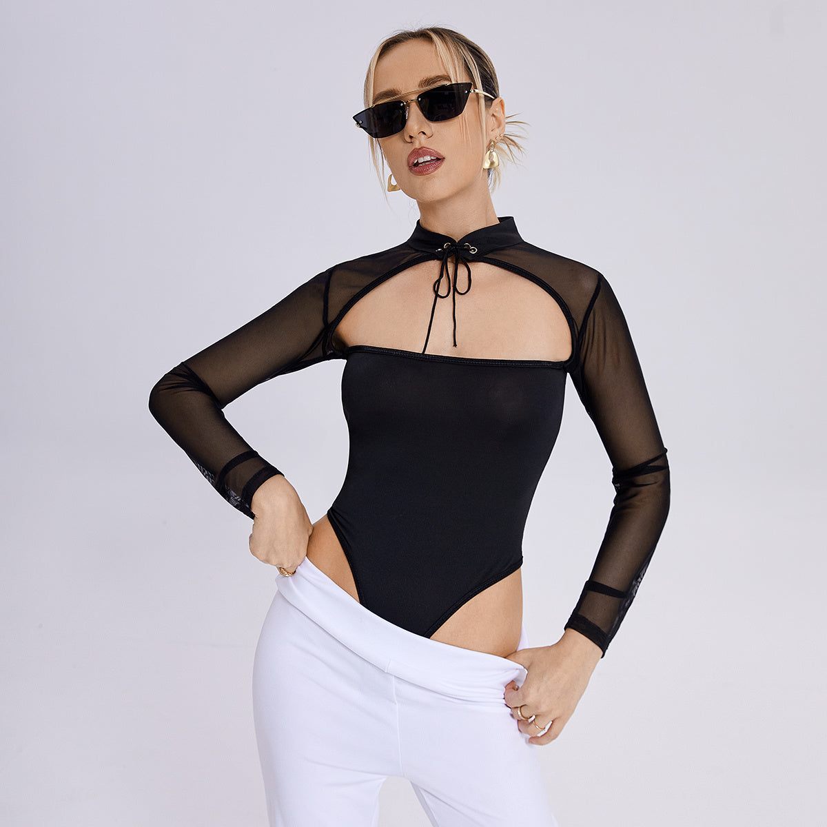 Seductive Mesh Nightclub Bodysuit