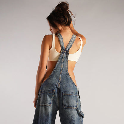 Urban Zip Pocket Denim Overalls