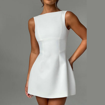 Slim-Fitting Sexy Backless Sleeveless Summer Mini Dress