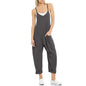 Women's Pocketed Spaghetti Strap Knitted Jumpsuit